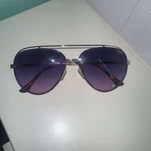Quay Australia Gold Frame Sunglasses with Purple Lenses
